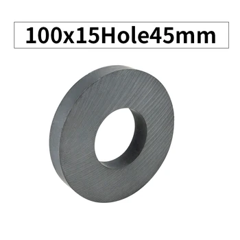 

RKZCT 1 Piece Black Round Speaker Ferrite Magnet Ring Ceramic Permanent Magnets For Office Sound Box Board 100x15 with Hole 45mm