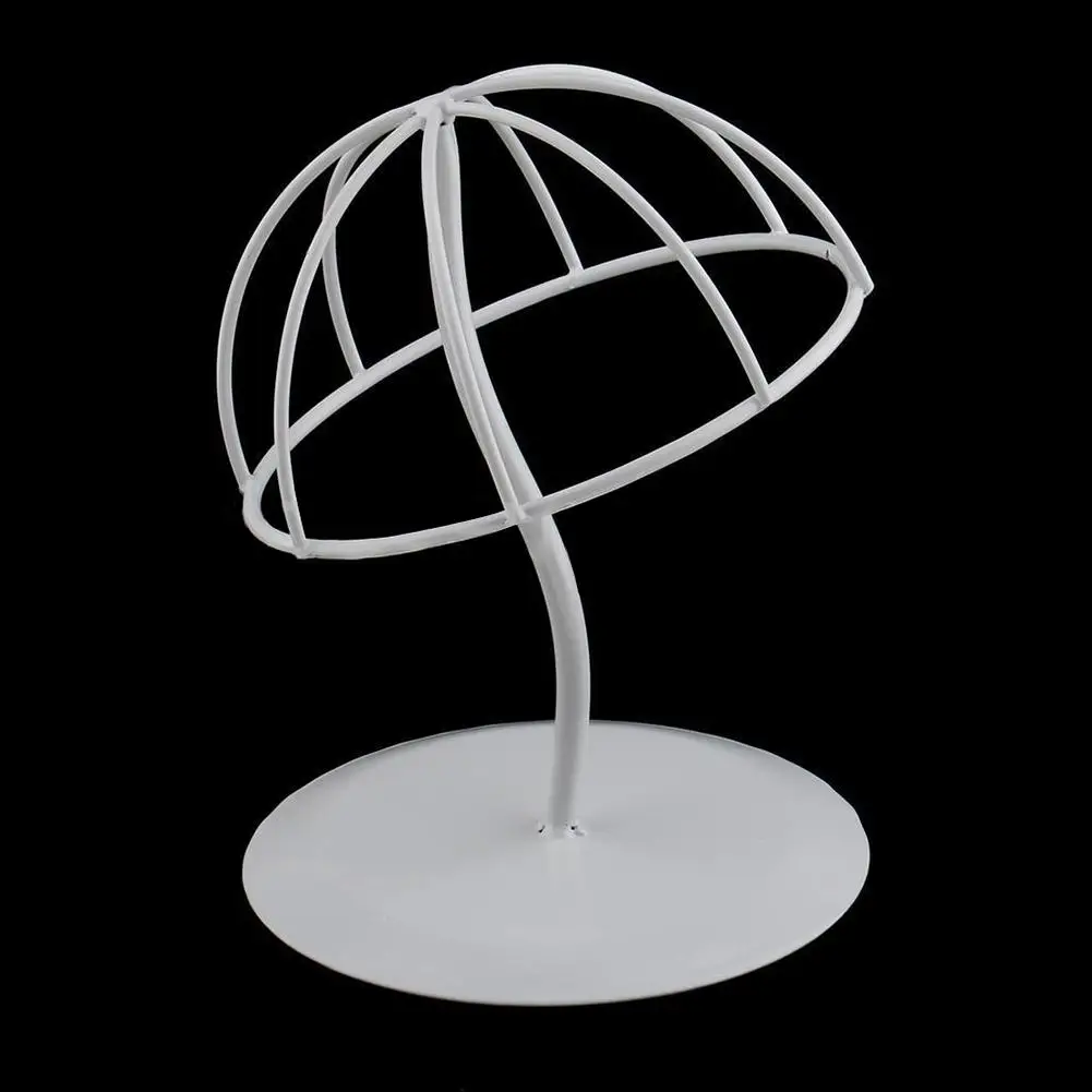 

White Stable Durable Iron Wig Hair Rack Hat Holder Display Stand Size S/M/L Cap Helmet Storage Drying Display Support Stand