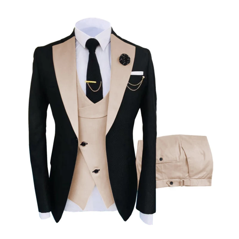 Traje de novio ajustado para hombre, traje de boda a medida, Blazer, 3 piezas, 2023