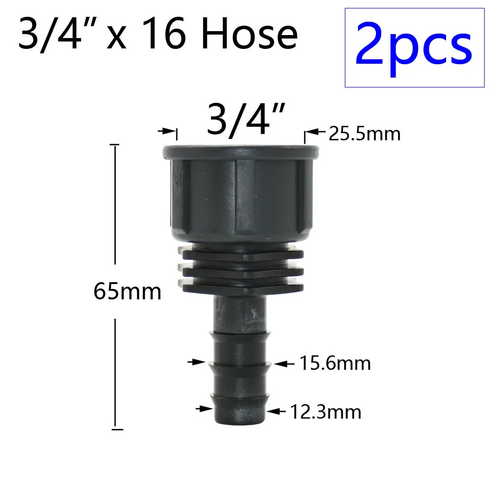 2pcs 1/2" 3/4" 1" Thread To Barb 16mm 20mm 25mm 32mm PE Hose Connector Adapter Gagriculture Irrigation System Pipe Coupler