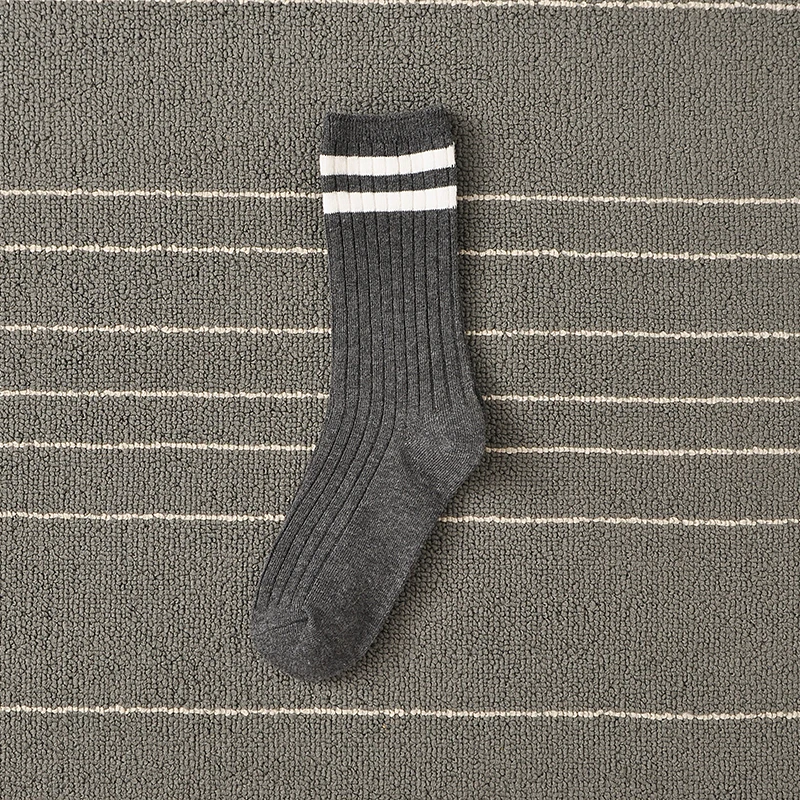 Модные носки в консервативном стиле повседневные хлопковые теплые носки-трубы средней высоты для женщин - Цвет: Dark gray