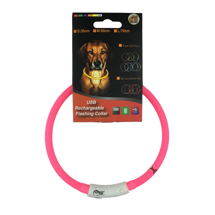 

USB Charging LED Luminous Collar Pet Dog Cat Collar Teddy Golden Retriever Medium And Small Dogs Night Light Neck Ring