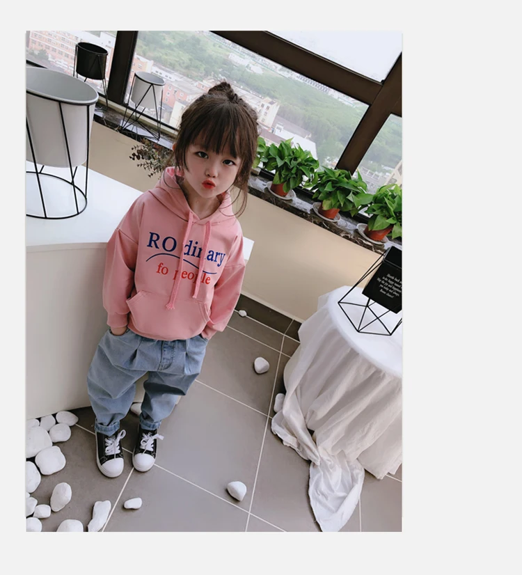 

2019 new autumn item girl sweet hooded top
