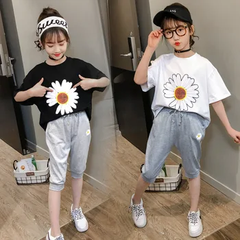 

Girl Clothes Set Summer Clothing for Teen Girls Print Short Sleeve Set 2Pcs Children Outfits 8 10 Years Kids Clothes Tracksuit