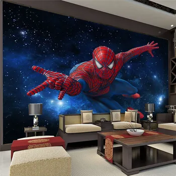 

XUE SU Custom Superhero Mural Spiderman Wallpaper Personality Boy Art Room Decoration Ceiling Bedroom Wall 3D/5D/8D Mural