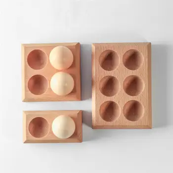 

6 Grid Wooden Eggs Storage Tray Practical Eggs Storage Rack Convenient Eggs Storage Container for Home Kitchen