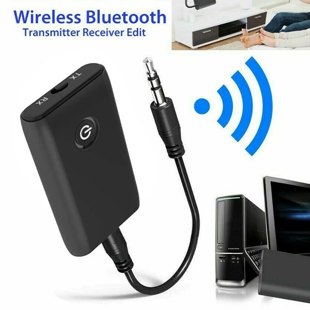 2 in 1 Bluetooth 5.0 Transmitter Receiver TV PC Car Speaker 3.5mm AUX Hifi Music Audio Adapter/Headphones Car/Home Stereo Device