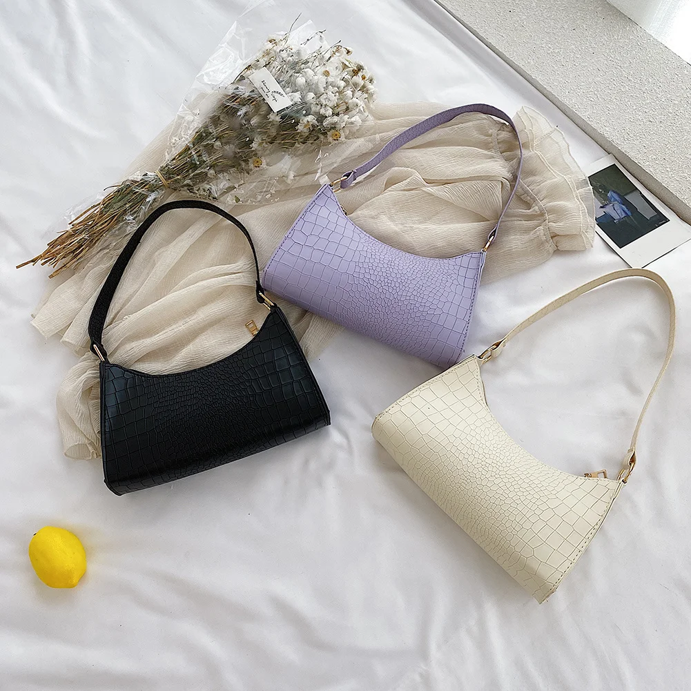 Women Solid Color PU Leather Handbags Totes Lady Daily Shopping Shoulder Bags for Women Youth Ladies Simple Versatile Bag