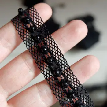 

Hand-stitched pearl clothing accessories elastic beaded lace Handmade DIY clothes decorative accessories beaded material
