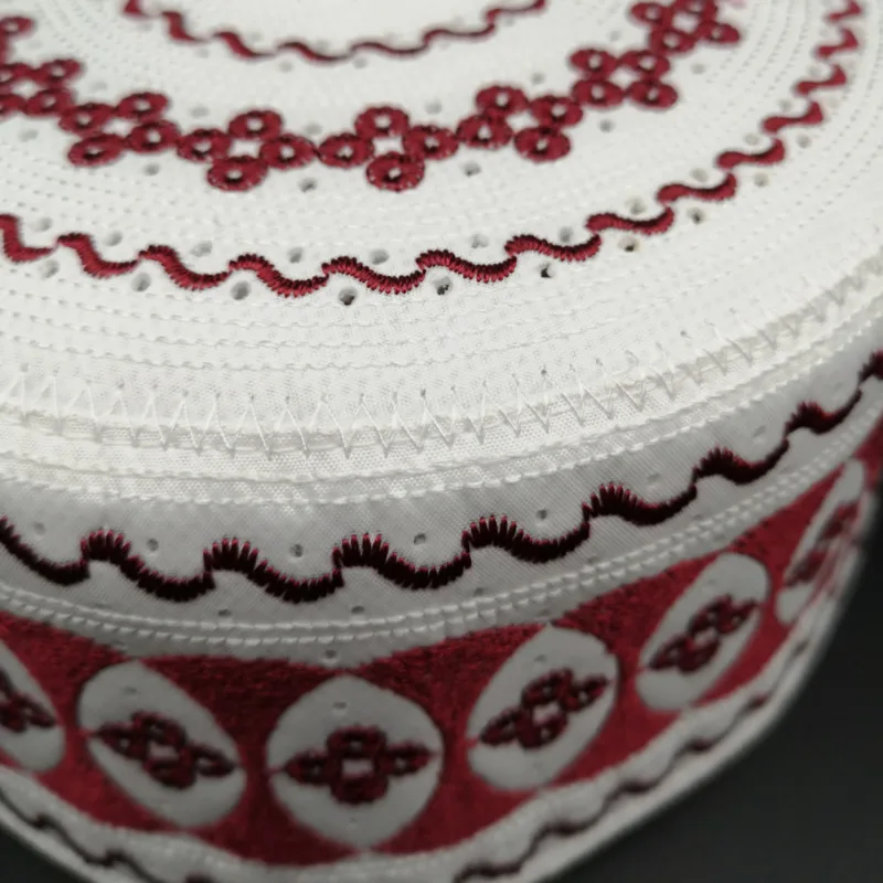 Kippah Islam Prayer Rug Topi Saudi Abaya Prayer Caps Red White Geometric Patterns Seccade Namaz M�tze Damen Islam Men