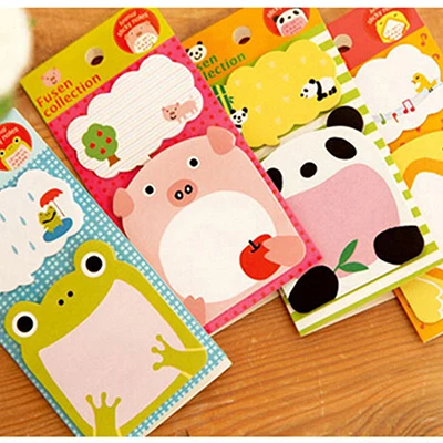 1 Piece Korean Cartoon Animal Sticky Notes Creative Post Notepad Filofax Memo Pads Office Supplies School Stationery Scratch