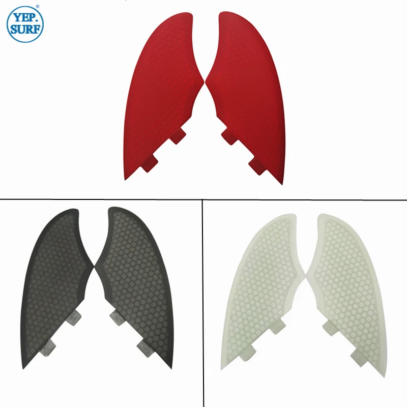 

Surf Fins Double Tabs Keel Fins White/black/Red color Fiberglass Honeycomb twin fins set 2 pcs per set Sell Surfing KEEL fins