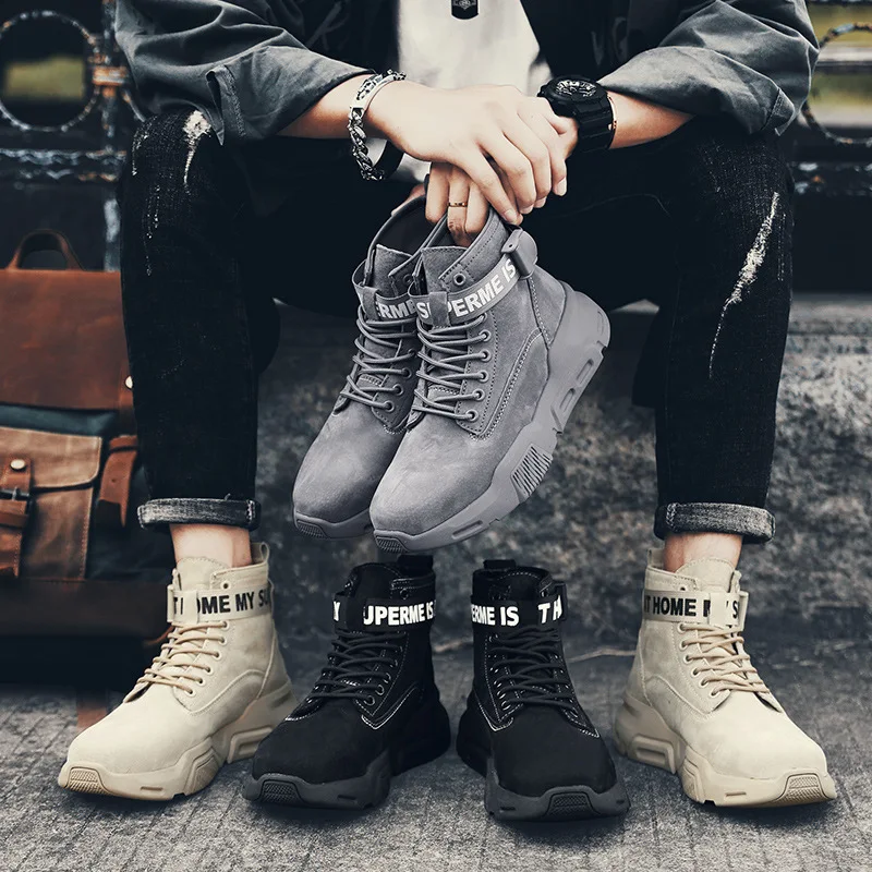 

Martin Boots Men's 2019 Autumn New Style High Shoes Outdoor Fashion Worker Boot Casual Sports Thick Bottomed Shoe