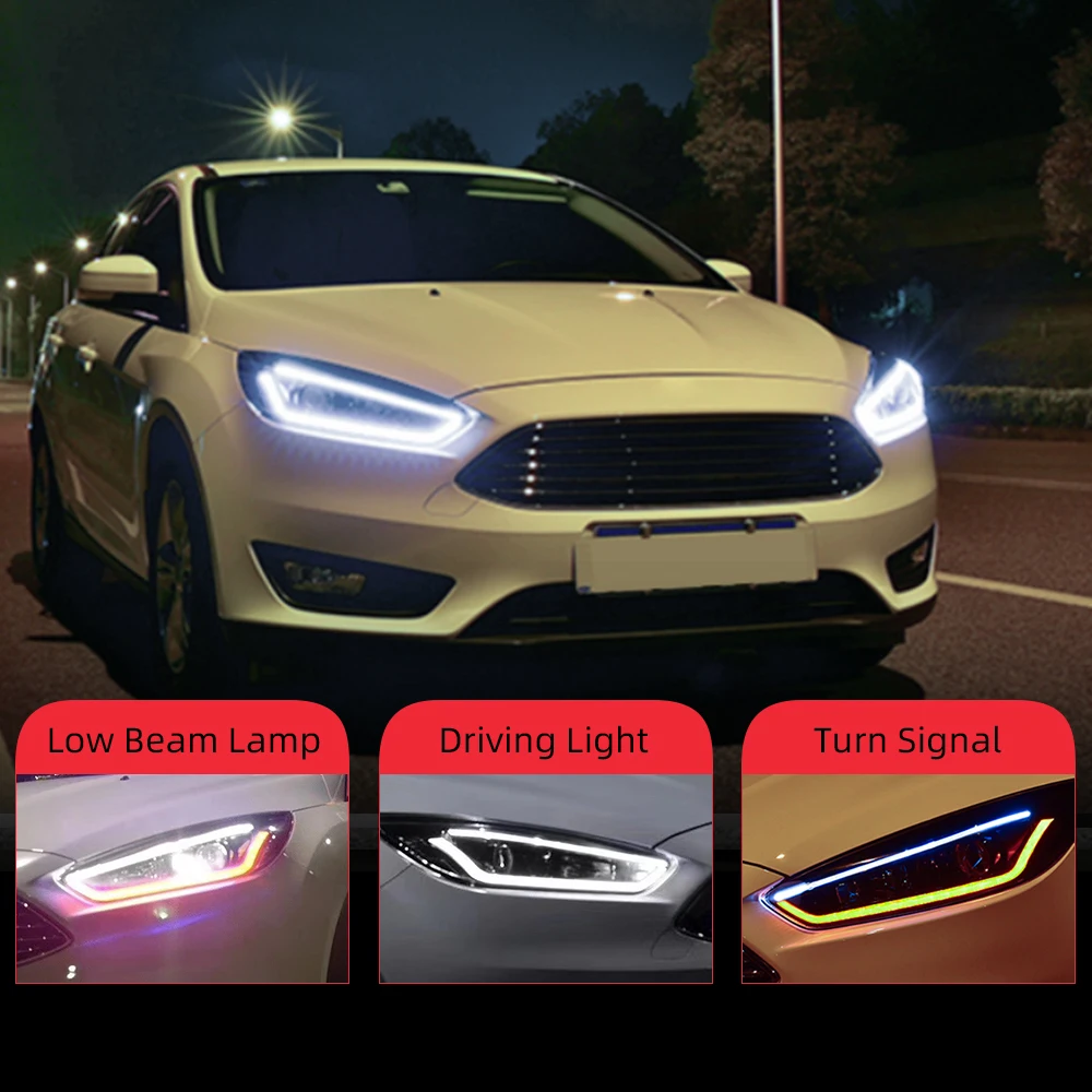2 шт. светодиодный ные фары для Ford Focus 2015 2016 2017 2018 Автомобильные ангельские глазки