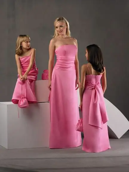 

custom Simple rose red bow back new Fashion hot sexy strapless a-line cheap long Bridesmaid Dresses 2016 vestido longo casamento