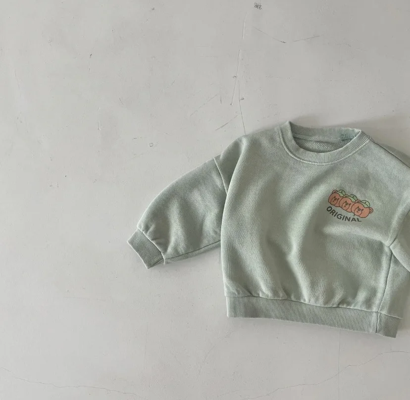 Description Picture 4 of itemFashion Cartoon Print Baby Long Sleeve Tops Kids Casual Sweatshirt For Boys Cute Bear Pattern Pullover Cotton Baby Girl Hoodie