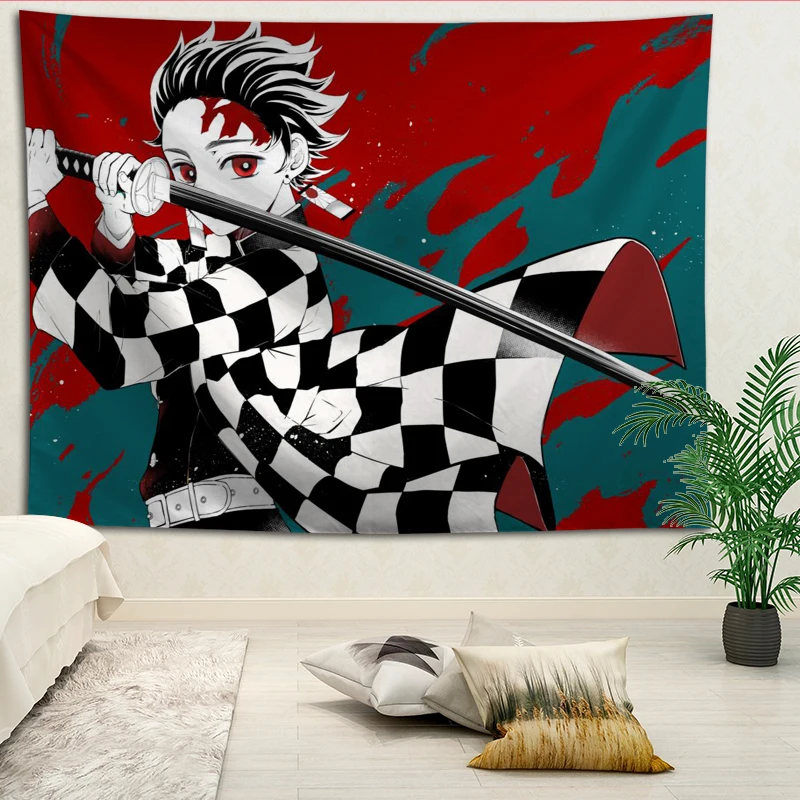 Hot Selling Custom Kimetsu No Yaiba Wall Tapestry Home Decorations Wall