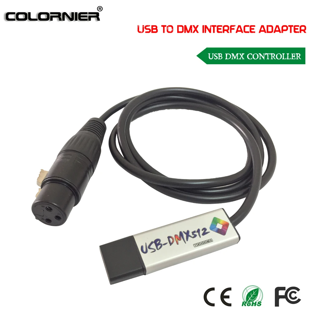 USB на интерфейс DMX адаптер USB DMX512 Контроллер компьютерный ПК Satge Контроллер освещения диммер Win 10 usb-контроллер для сценических светильников