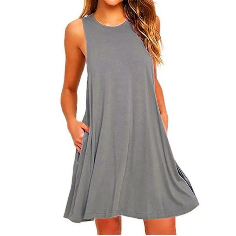 High Quality Fashion Women Black Blue Dress Summer Short Sleeve O-Neck Casual Loose Dress Female Street Plus Size Dress Vestidos