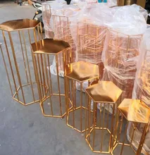 Soporte grande y alto para Tartas, soporte para postres y mesa de fiesta de cumpleaños, telones de fondo de boda, estante de metal para manualidades, regalo de flores, decoración de favores