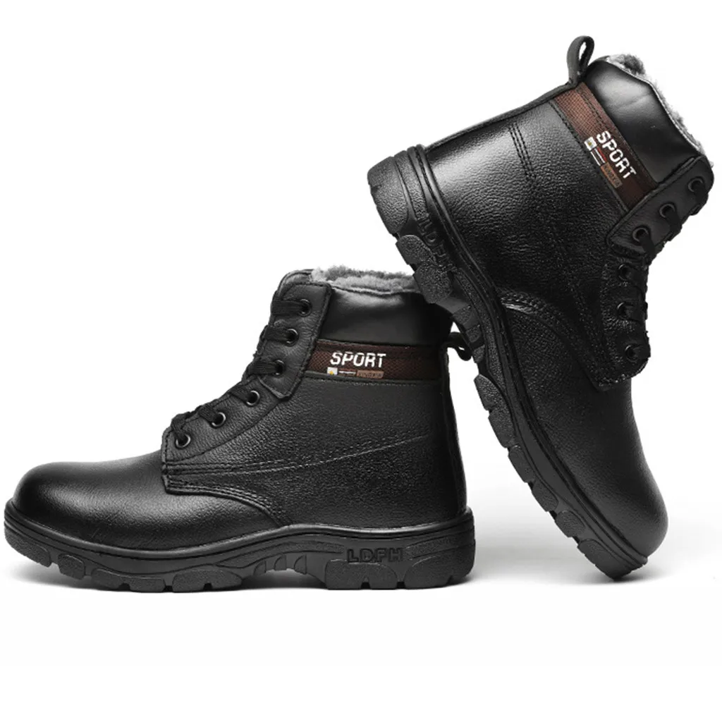 Очень теплые зимние мужские ботинки; кожаные зимние ботинки; Мужская зимняя Рабочая обувь; мужские ботильоны на меху в стиле милитари; Botas; 7,22