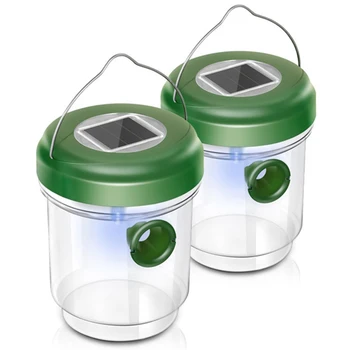 

New 2PC LED Solar Powered Fly Trap Outdoor Insect Catcher Insect Mosquito Killer For in Tree Flying Bee Hornet Trap Catcher