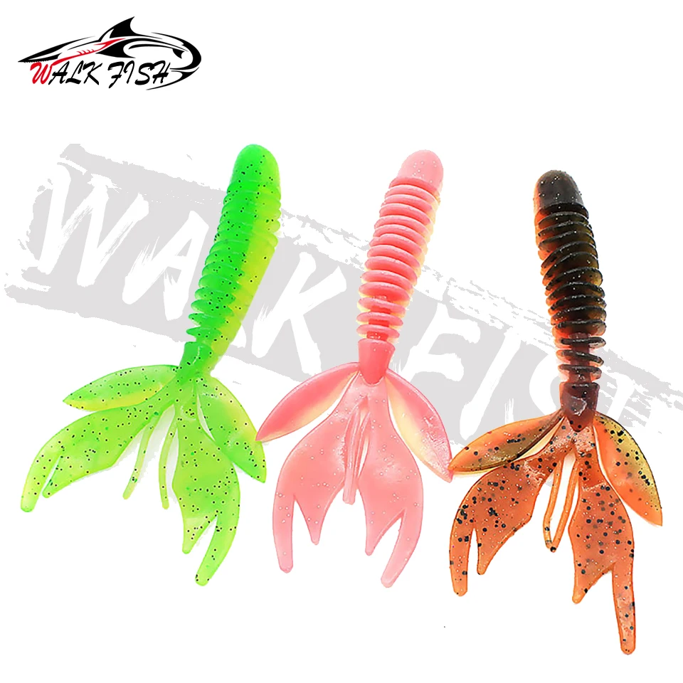 WALK FISH Bass Catch 80mm 120mm Angeln Weicher Köder Jig Wobbler Swimbait Silikon Köder Garnelen Bass Barsch Köder künstliche Köder – Detail 5