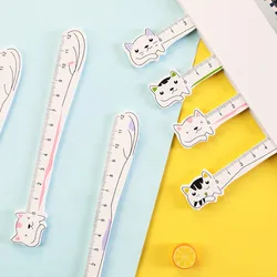 Règle droite en forme de chat, 40 pièces, livraison gratuite, mignon, Animal en bois, papeterie fournitures scolaires 