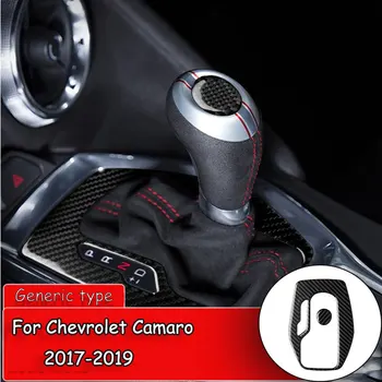 

Car styling Carbon Fiber Sticker for Chevrolet Camaro 2017-2019 Gear Shift Box Panel button Frame Cover Sticker