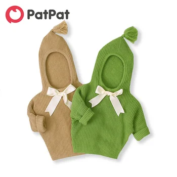 

PatPat 2020 New Spring and Autumn Solid Bowknot Decor Sweater for Baby Boy and Girl Sweaters Baby Clothes