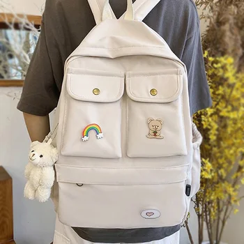 

Kawaii Women Backpack Fashion Travel Mochila for Girls School Bag Female College Bookbag Waterproof Nylon Rucksack Lady Knapsack