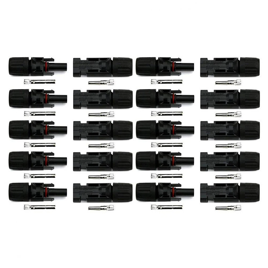 

20 pcs MC4 Male Female M/F Cable Connector Solar Panel 30A Wire Adaptors