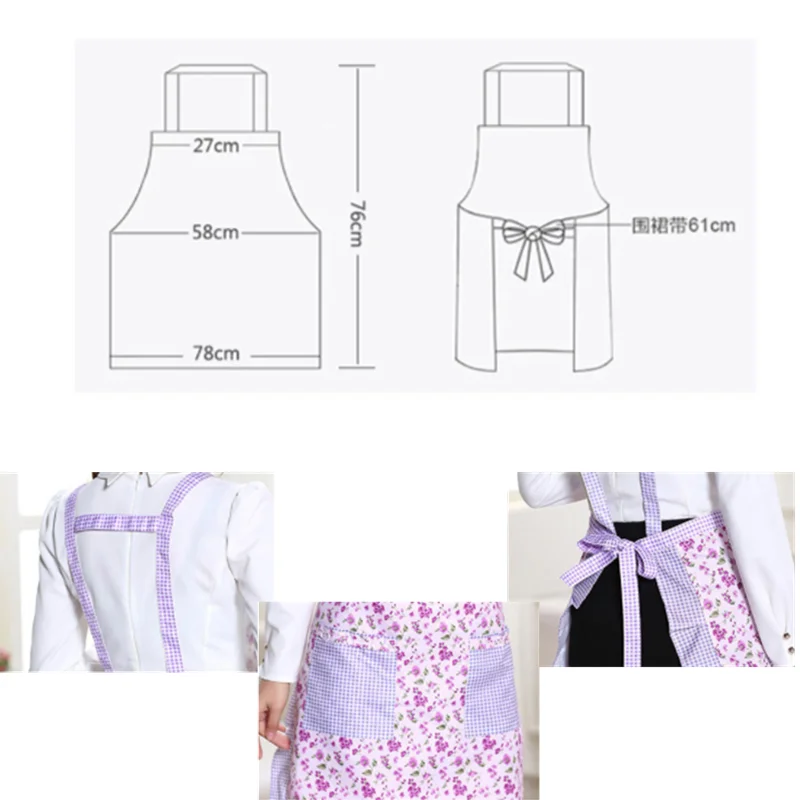 Waterproof Lace Princess Apron Striped Sleeveless Apron for Women Thick Double Layer Kitchen Simple Style Housework Apron