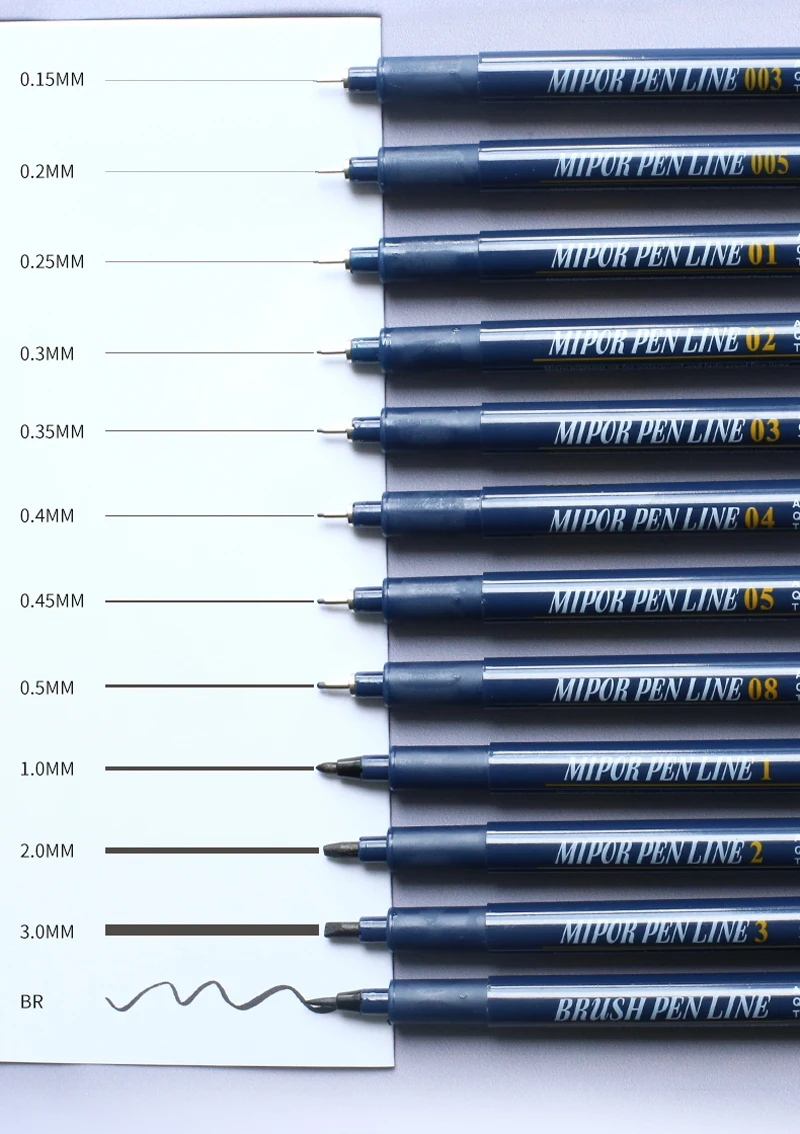 Pigment Liner Micron Ink Art Marker Pen Calligraphy Brush Pens Black Fineliner Sketching Manga Drawing Hand Lettering White Pen