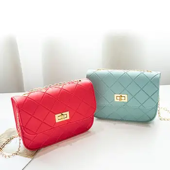 

Woman Shoulder Bag Fashion Embossing Rhomboid Pattern Handbag PU Leather Phone Coin Bag Casual Portable Crossbody Bag 2019