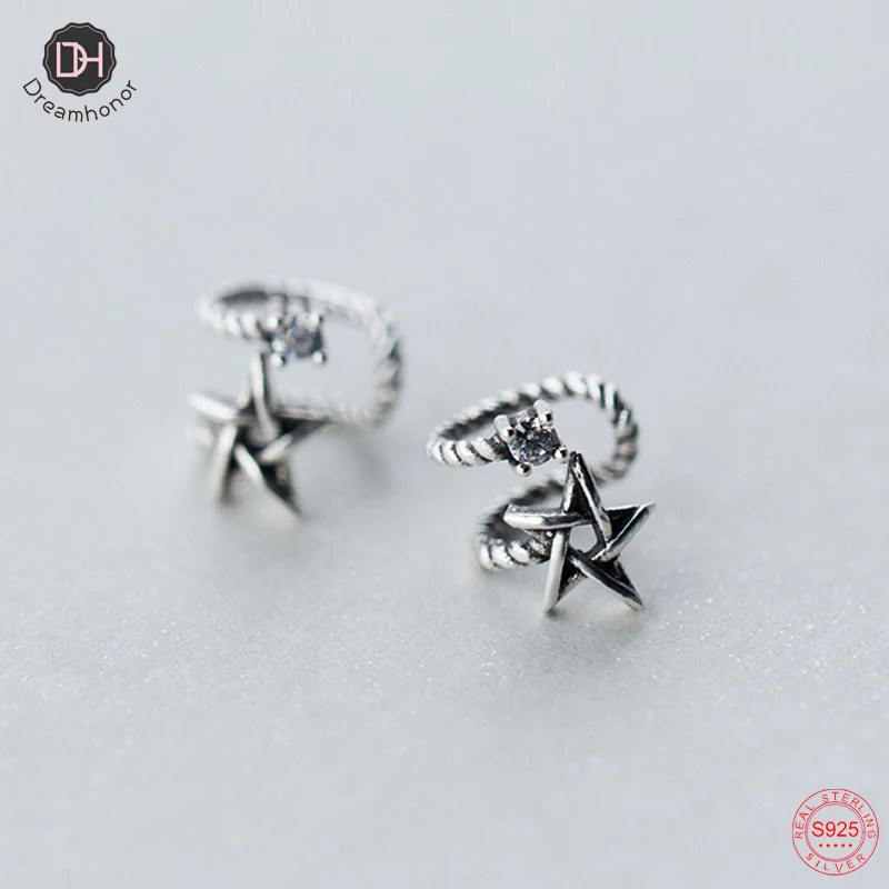 

Dreamhonor Thai Silver Double Layer Zircon Star Clip Earrings For Women Party Jewelry Gifts SMT027