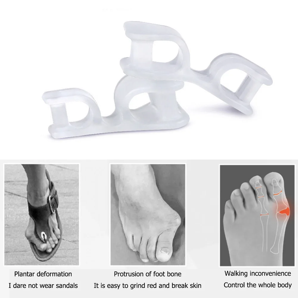 1 Pair Toe Separator Straightener Bunion Hallux Valgus Orthosis Overlapping Correctors Pain Relief Nail Art Manicure Tools