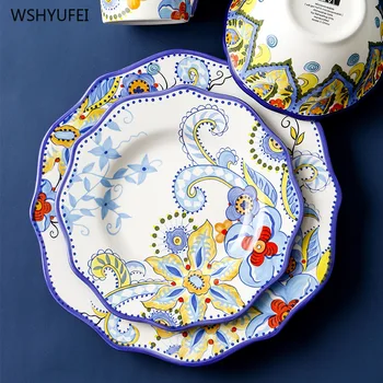 

Ceramic fruit plate dinner plate dessert tableware dessert dish bowl saucer set wedding holiday kitchen supplies beautiful