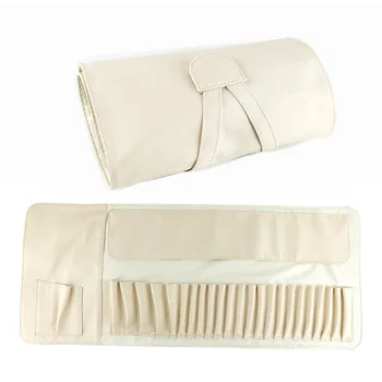

12/18/24 makeup brush set large capacity makeup brush bag folding PU leather empty brush bag storage tool breathable portable pr