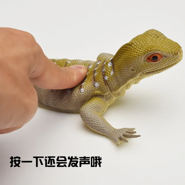 Soft Rubber Reptile Model Toys, Simulation Lizards, Squeaking and Vocal Lizards, Animal Tricky Vent Toys Squishy 4