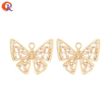 

Cordial Design 20Pcs 15*18MM Jewelry Accessories/Earring Findings/Butterfly/Genuine Gold Plating/Hand Made/CZ Charms/DIY Making