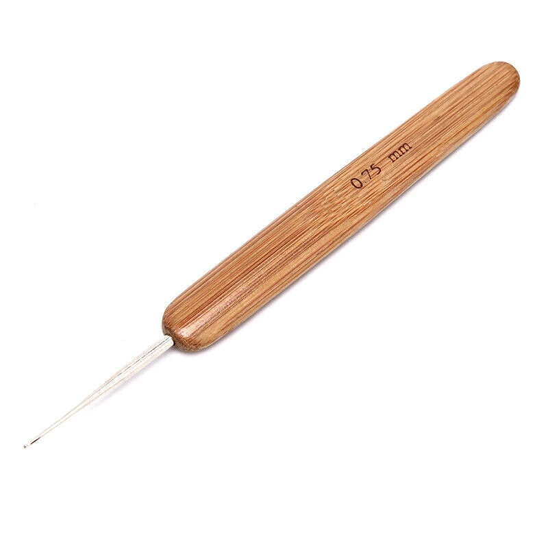 3 шт./компл. 0,75 мм, дредлоки, для увеличения объема, иглы для вязания крючком крюк Бамбук Деревянные ручки инструмента, дредлоки, для увеличения объема, заплетённые волосы для наращивания волос