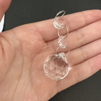 

20mm Clear Color Faceted Crystal Ball DIY Chandelier Crystal Prisms Glass Suncathcher Pendant Fengshui Decoration Ornament