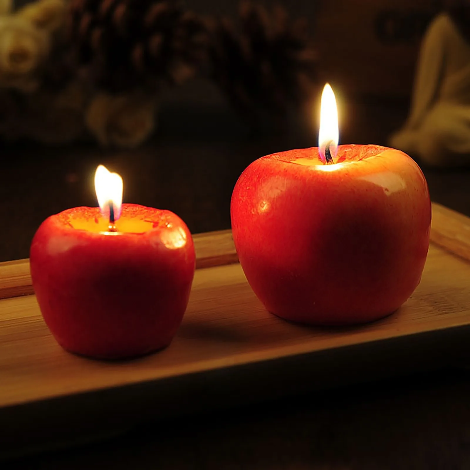 Christmas Creative Gift Artificial Fruit-shaped Candle Wedding Party Decoration Eve Apple Enfeites De Natal | Дом и сад