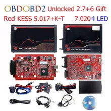 Em linha ue kess v5.017 kess 5.017 nenhum token 4 led v7.020 bdm quadro obd2 gerente tuning K-T 7.020 ecu programador