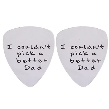 

2pcs Creative Letter Guitar Pick Titanium Steel Guitar Pick Father Day Guitar Plectrum Gift Musical Instrument Accessories