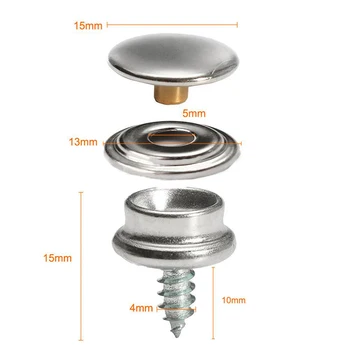 

Fabric Snap Fastener Home Improvement Copper Furniture For Boat Button Screw Studs Kit 15mm Portable