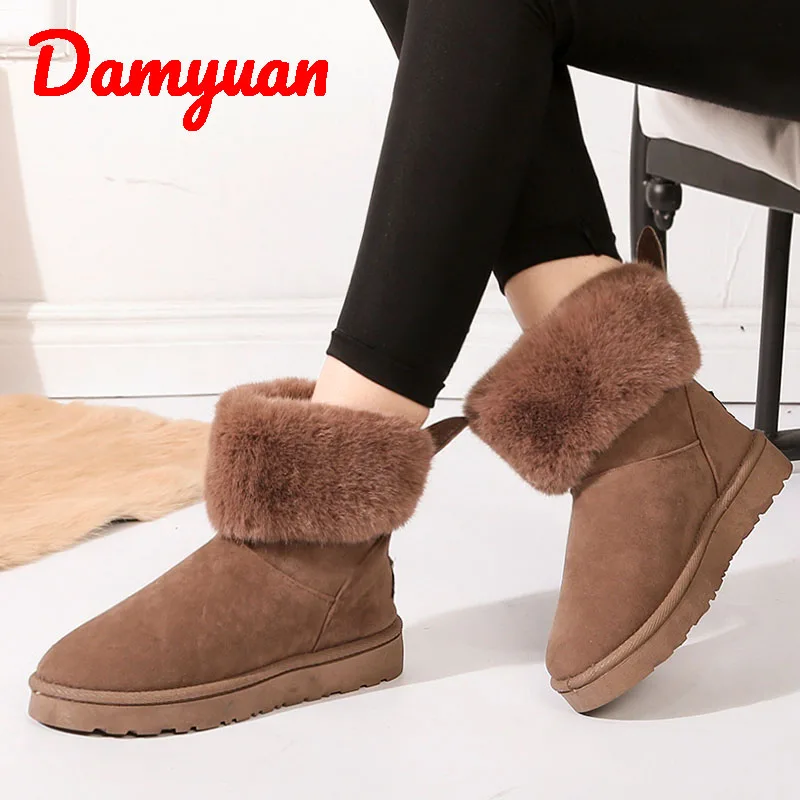 Damyuan/2019 г. Хит продаж, зимняя модная удобная теплая женская спортивная обувь с кроликом уличная Нескользящая прогулочная обувь