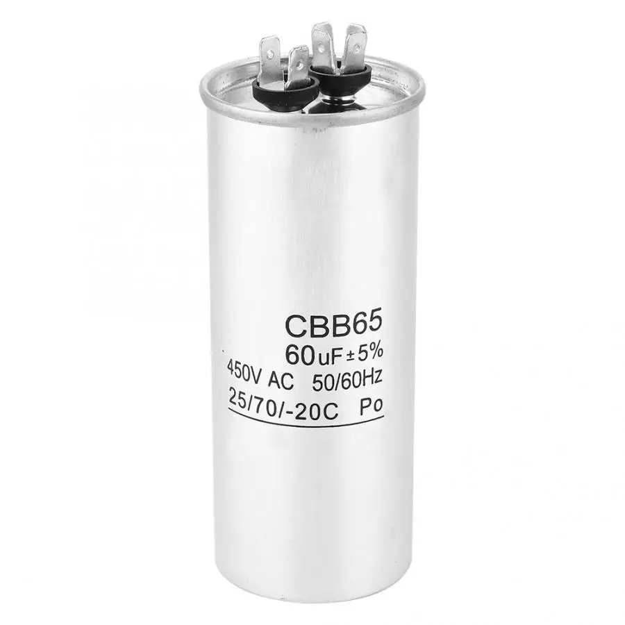CBB65 60 мкФ 450V Конденсатор Пусковой двигатель для кондиционера Компрессор регулятор двигателя