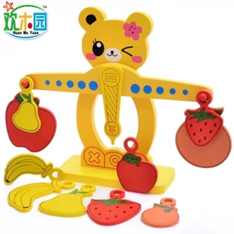 

Wooden Children Special Education Bear with Numbers Fruit Balance Kindergarten Balance Early Education Toy